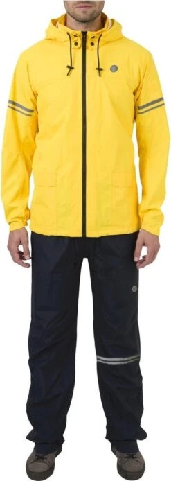 AGU Original Regenpak Essential - Geel/Zwart - L - Dames & Heren - Waterdicht & Ademend -Buiten Kampeer Aanbieding 427x1200 15
