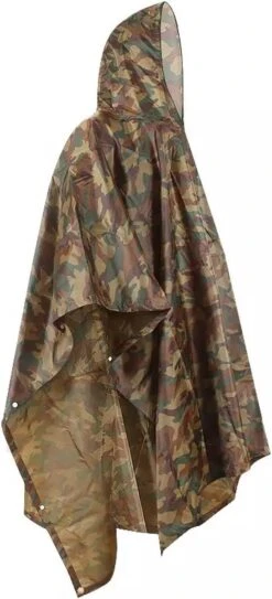 Regenponcho / Fietsponcho Herbruikbaar Voor Volwassenen ( Dames En Heren ) - 200x110cm - 100% Ripstop Polyester - Camouflage -Buiten Kampeer Aanbieding 546x1200 5