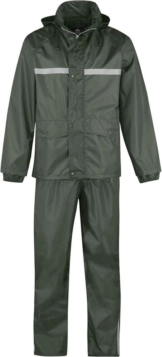 BJØRNSON Dusch Regenpak Dames & Heren - Waterdicht - Maat L - Olijfgroen 1 BJØRNSON Dusch Regenpak Dames & Heren - Waterdicht - Maat L - Olijfgroen