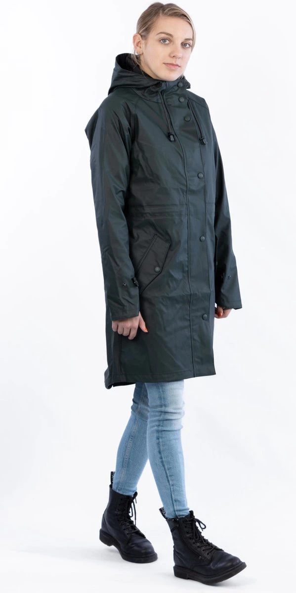Ralka Regenjas Dames - Mizzle - Donkergroen - Maat 38 3 Ralka Regenjas Dames - Mizzle - Donkergroen - Maat 38 - Afbeelding 3