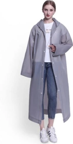 Regenjas-Regenpak- Regenjas Semi-kleuren Grijs - 115 * 65cm -Buiten Kampeer Aanbieding 607x1200