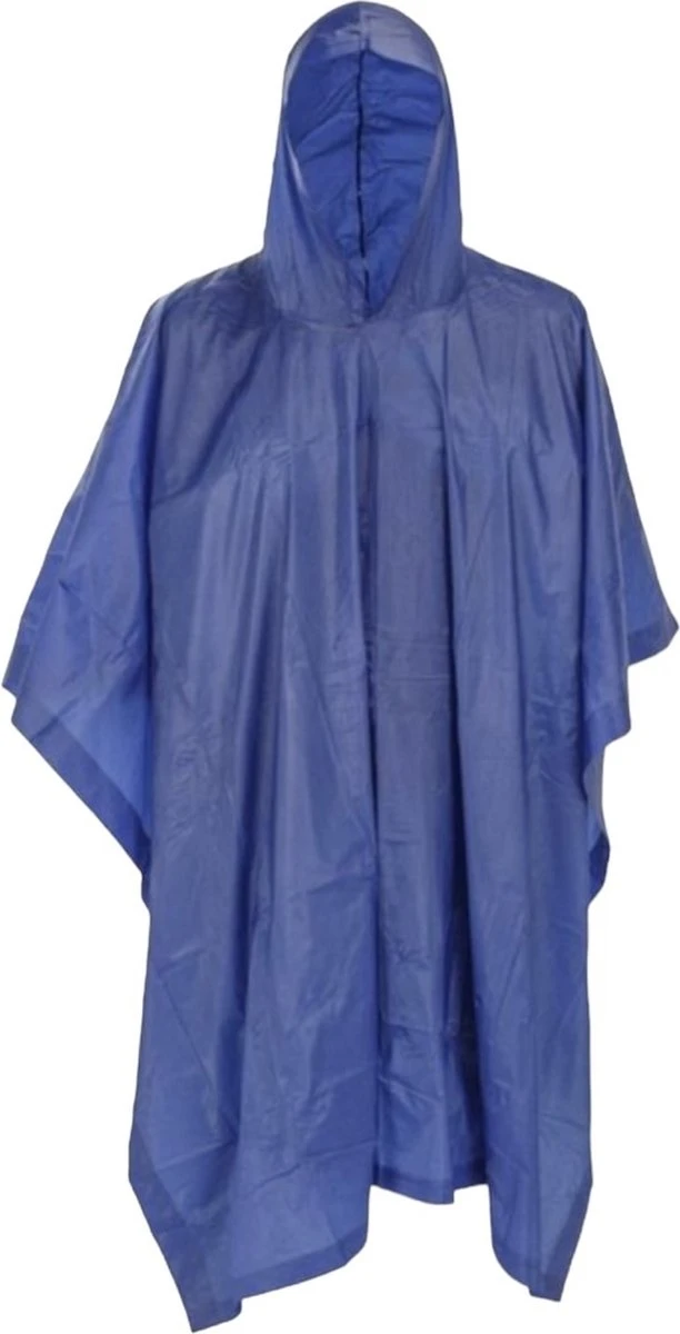 Regenponcho Met Capuchon - Poncho - Unisex - Blauw - One Size 1 Regenponcho Met Capuchon - Poncho - Unisex - Blauw - One Size