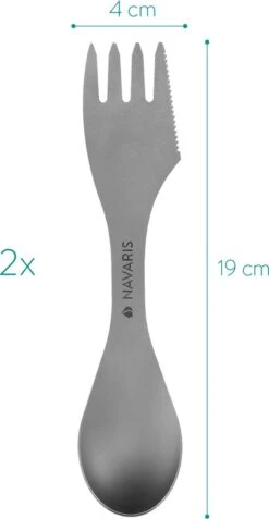 Navaris 2x Spork Titanium Campingbestek - Vork, Mes En Lepel In één - Bestek Voor Onderweg En Op Reis - Lichtgewicht - Inclusief Bewaarzakje 10 Navaris 2x Spork Titanium Campingbestek - Vork, Mes En Lepel In één - Bestek Voor Onderweg En Op Reis - Lichtgewicht - Inclusief Bewaarzakje -Buiten Kampeer Aanbieding 621x1200 1
