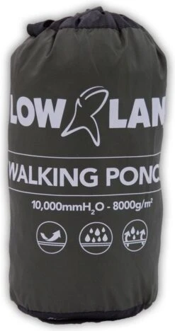 LOWLAND OUTDOOR® Wandelponcho - 100% Waterdicht (10.000mm) - Ademend (8.000g/M²) PFAS Vrij! Medium -Buiten Kampeer Aanbieding 633x1200 1