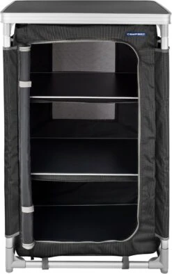 Campart Campingkast CU-0719 – Opvouwbaar En Verstelbaar - 4 Verstelbare Poten - 3 Lagen - Aluminium Frame - Grijs -Buiten Kampeer Aanbieding 753x1200