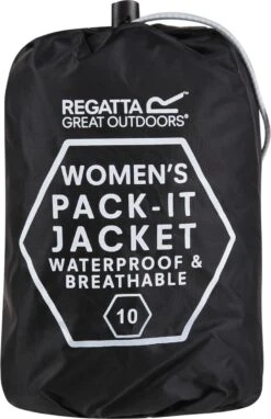 Regatta Pack-It II Regenjas - Maat 44 - Vrouwen - Zwart -Buiten Kampeer Aanbieding 776x1200 4