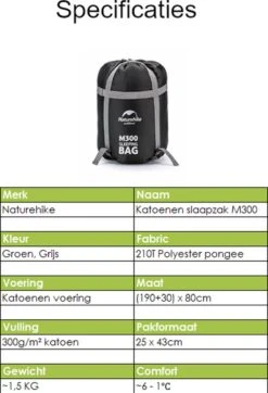 Naturehike® Slaapzak Katoen - 6 Tot 1 Graden - Slaapzakken Volwassenen - 220*80cm - 4 Seizoenen Slaapzak Lente, Zomer, Herfst & Winter - Lichtgewicht & Waterdicht -Buiten Kampeer Aanbieding 818x1200