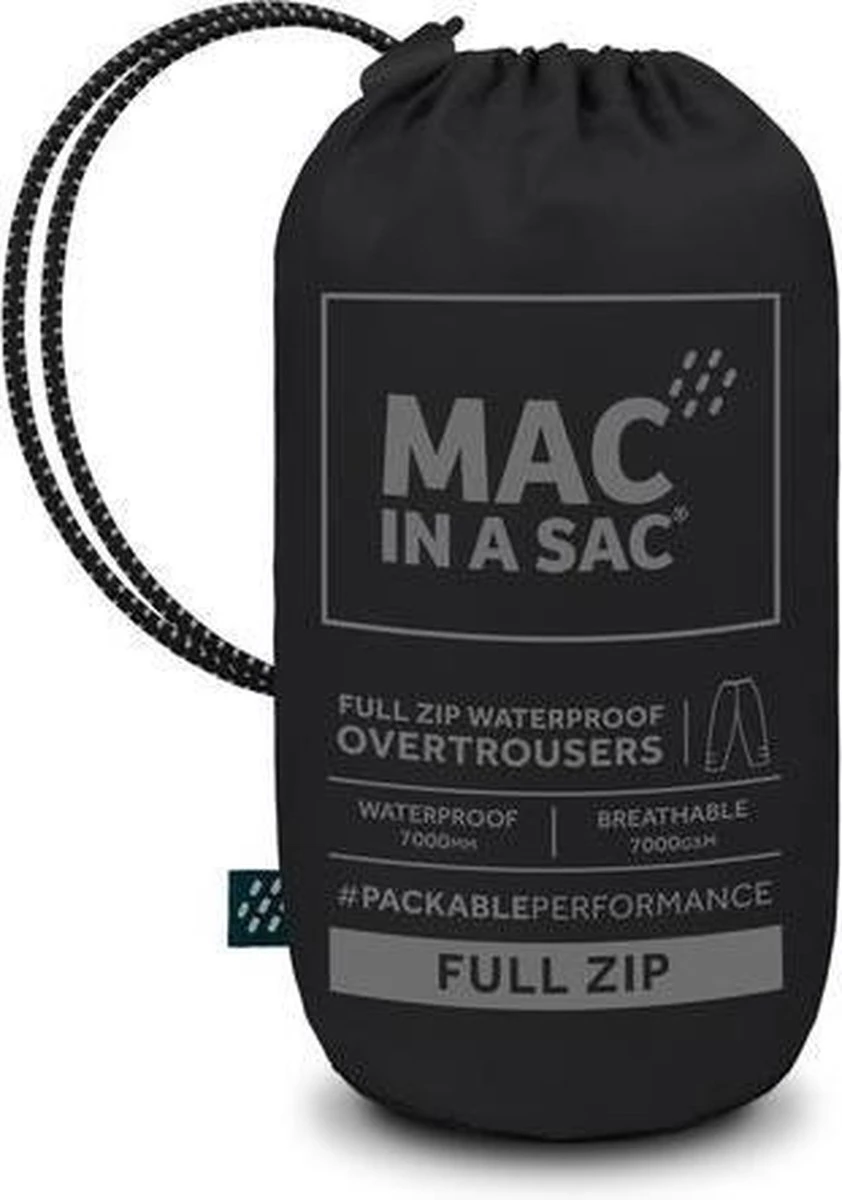 Mac In A Sac Full Zipper Regenbroek - Zwart - Maat XXL 7 Mac In A Sac Full Zipper Regenbroek - Zwart - Maat XXL - Afbeelding 7