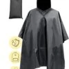 Regenponcho / Fietsponcho Herbruikbaar Voor Volwassenen ( Dames En Heren ) - 200x110cm - 100% Ripstop Polyester - Zwart