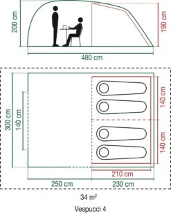 Coleman Vespucci 4 Tunneltent - Familietent - 4-Persoons - Groen 11 Coleman Vespucci 4 Tunneltent - Familietent - 4-Persoons - Groen -Buiten Kampeer Aanbieding 961x1200