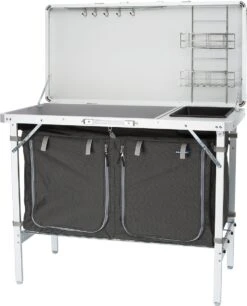 Campart Campingkeuken KI-0757 – Complete Keuken En Campingkast – Opvouwbaar En Inclusief Draagtas - Grijs -Buiten Kampeer Aanbieding 969x1200 2